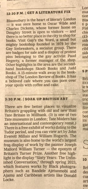 36 Hours in London, NYT, 31 Dec 22 (2)